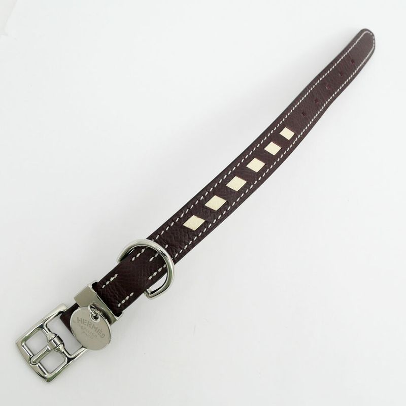 Hermes Dog Collar Tres XS Rouge Serie Nata Sesam Brown Series Vo Epson — view 5