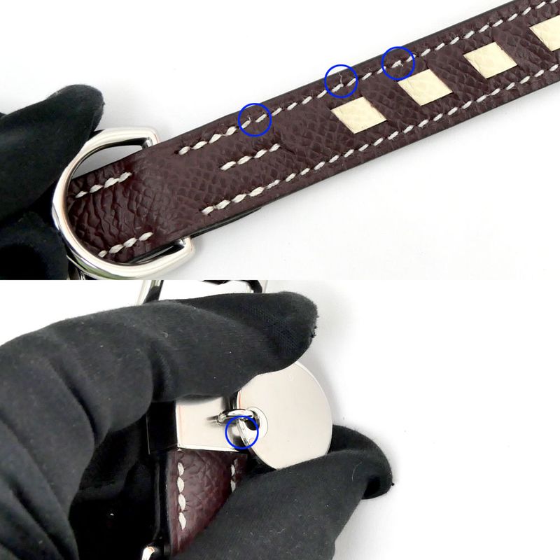 Hermes Dog Collar Tres XS Rouge Serie Nata Sesam Brown Series Vo Epson — view 9