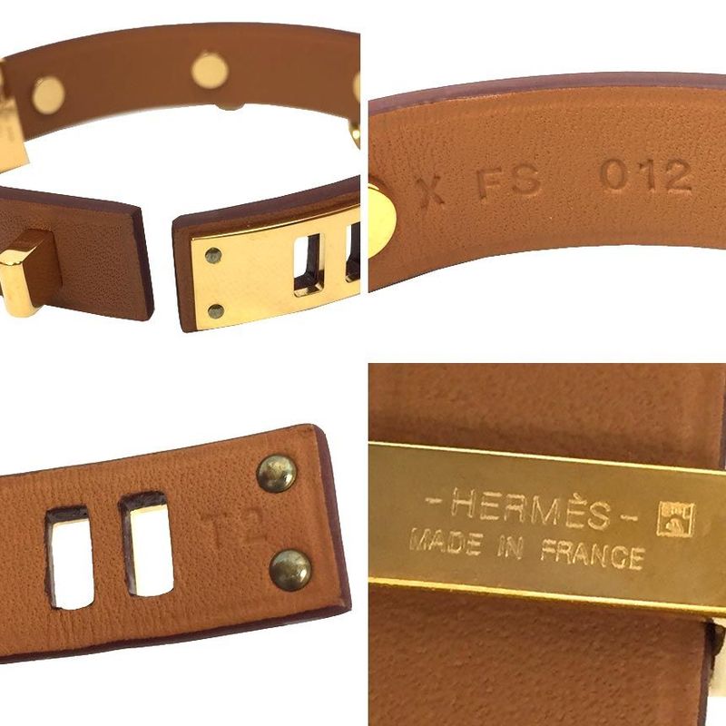 Hermes Leather Bracelet Mini Dog Annaud T2 Aq8113 — view 4