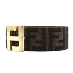 Fendi Zucca Nylon Canvas Brown Belt — view 3