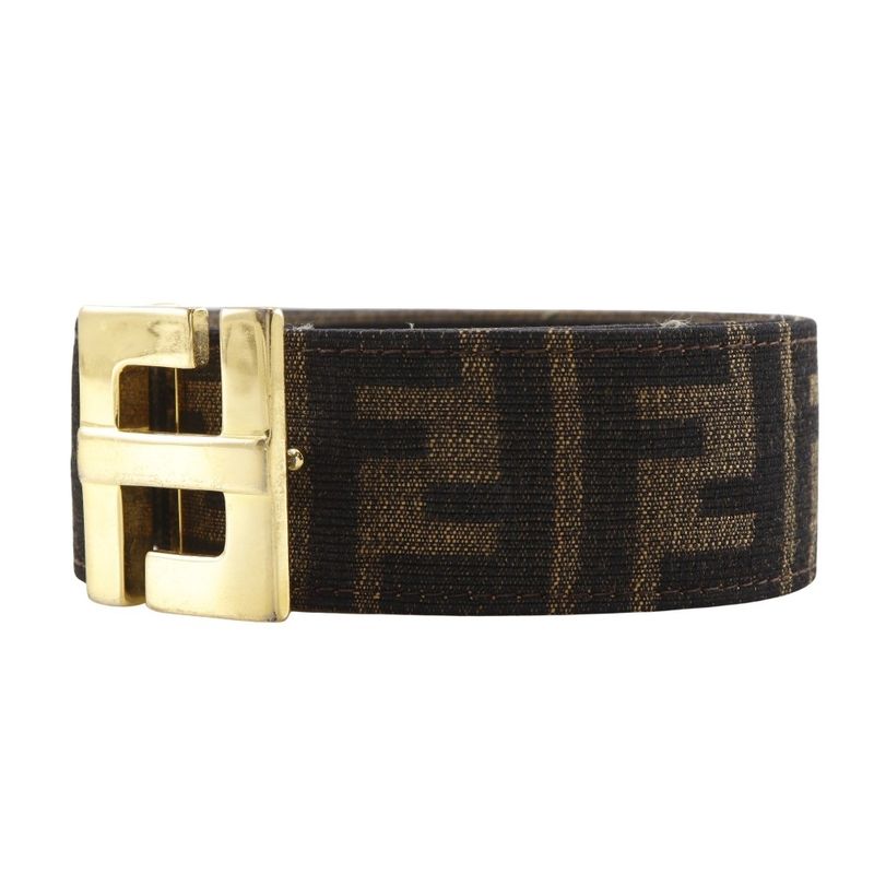 Fendi Zucca Nylon Canvas Brown Belt — view 3
