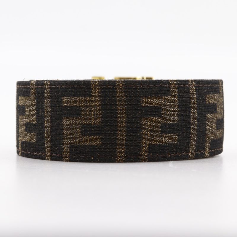 Fendi Zucca Nylon Canvas Brown Belt — view 4