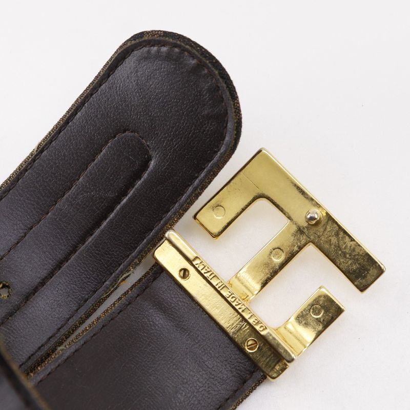 Fendi Zucca Nylon Canvas Brown Belt — view 6