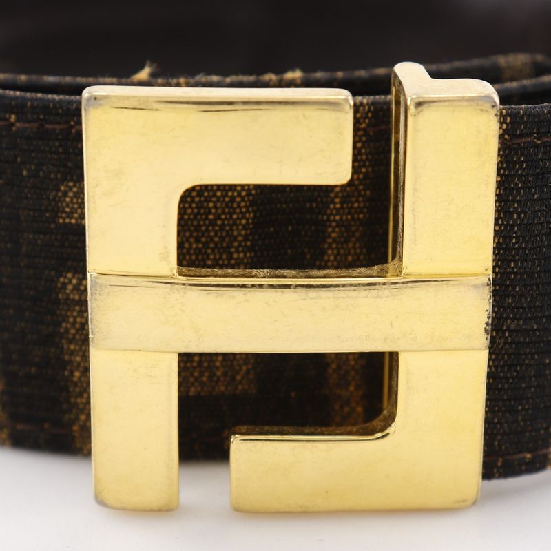 Fendi Zucca Nylon Canvas Brown Belt — view 9