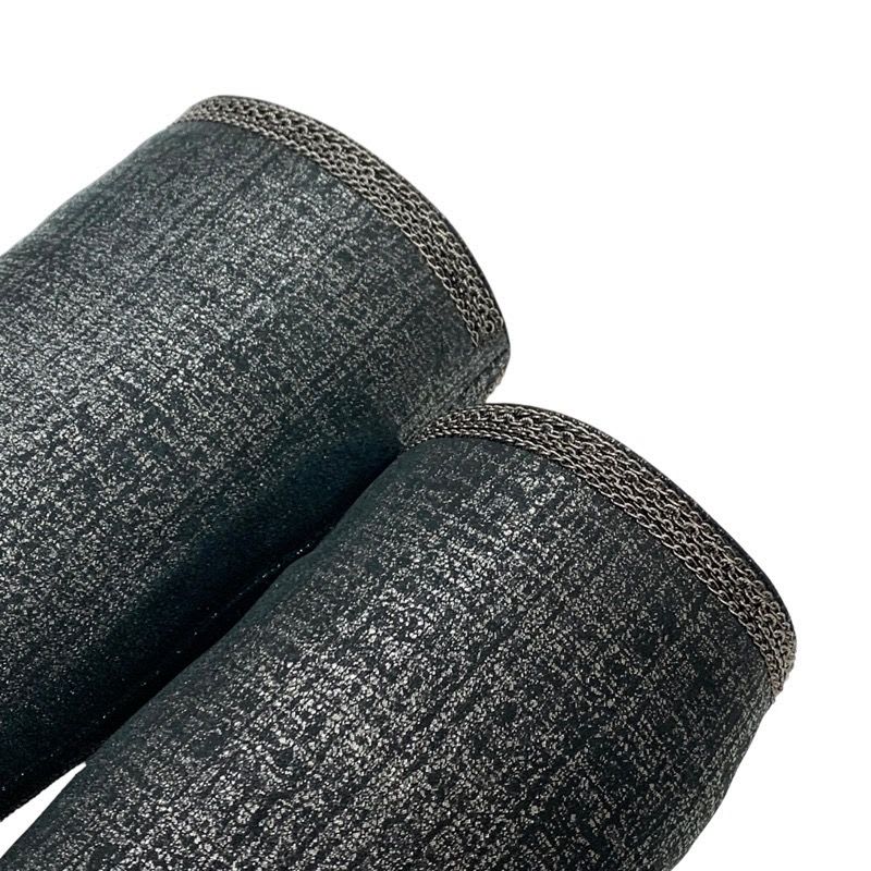 Chanel Boots Long Coco Mark Ribbon Chain Fabric Black — view 8