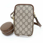Gucci Interlocking G Mini Shoulder Bag GG Supreme Canvas Leather Beige — view 4