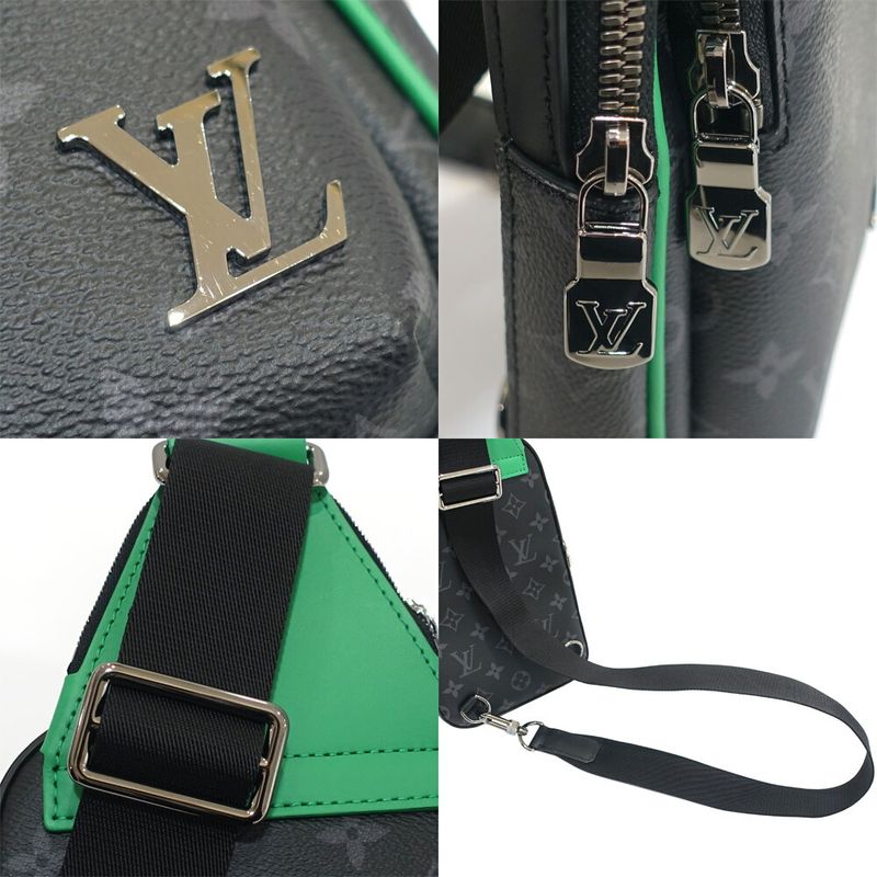 Louis Vuitton Avenue Sling Bag PM Monogram Eclipse Black Green — view 8