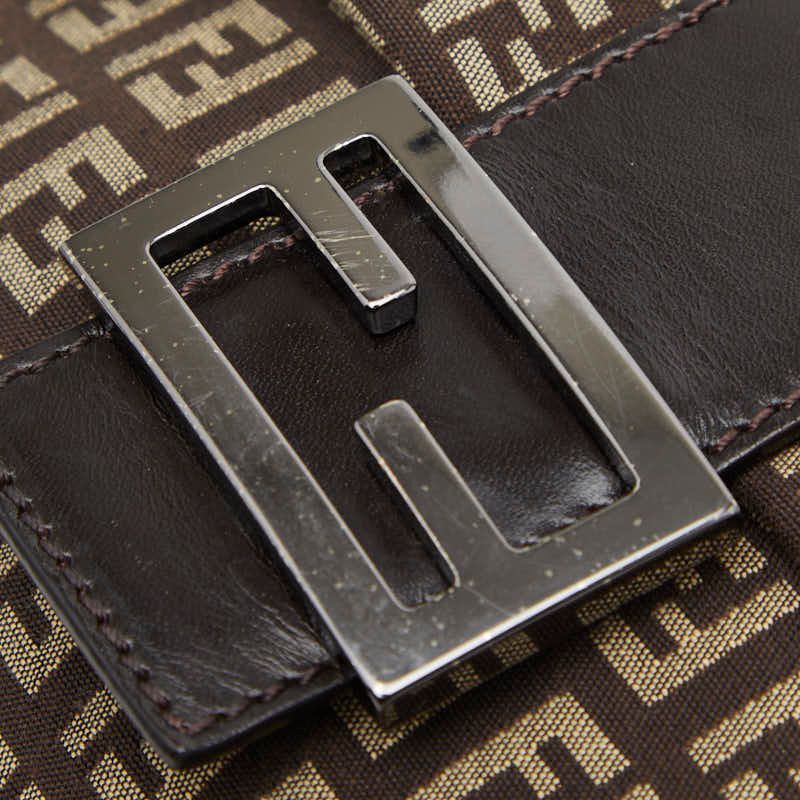 Fendi Zucchino Brown Canvas Leather — view 8