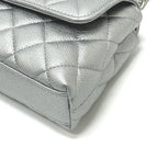 Chanel Handbag Coco Handle Caviar Leather Silver — view 4