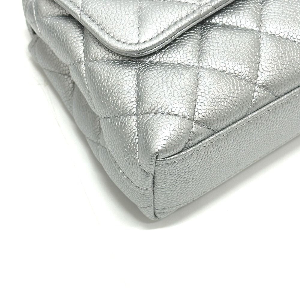 Chanel Handbag Coco Handle Caviar Leather Silver — view 5