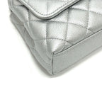 Chanel Handbag Coco Handle Caviar Leather Silver — view 5