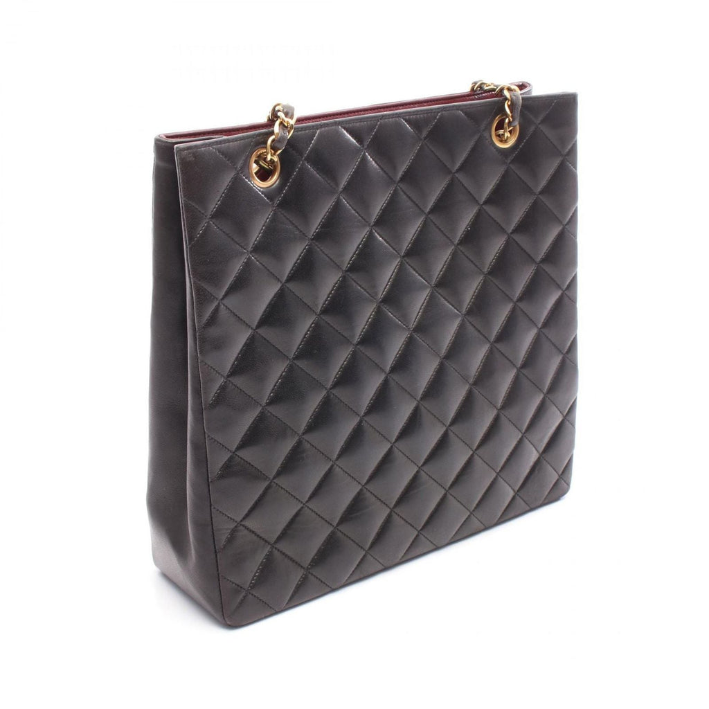 Chanel Tote Bag Quilted Black Lambskin Paris Limited — view 9
