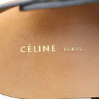 Celine Wood Sole Sandals 38 Black Strap Thick Ri OS — view 7