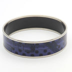 Hermes Bangle Enamel GM Metal Purple Silver Cloisonne Belt Dot — view 4