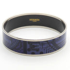 Hermes Bangle Enamel GM Metal Purple Silver Cloisonne Belt Dot — view 3