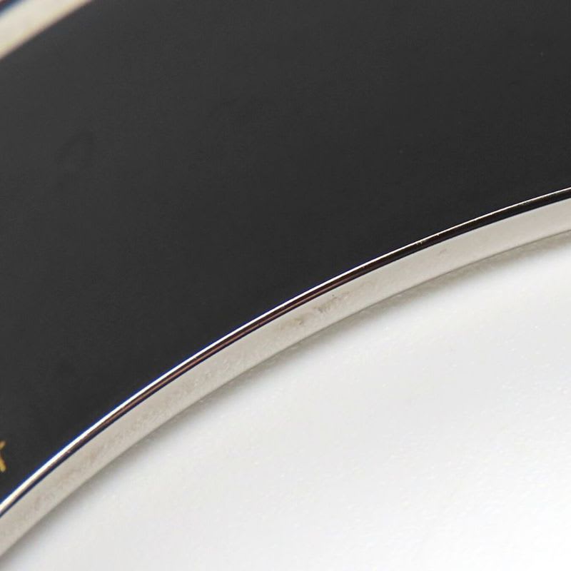 Hermes Bangle Enamel GM Metal Purple Silver Cloisonne Belt Dot — view 9