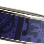Hermes Bangle Enamel GM Metal Purple Silver Cloisonne Belt Dot — view 6