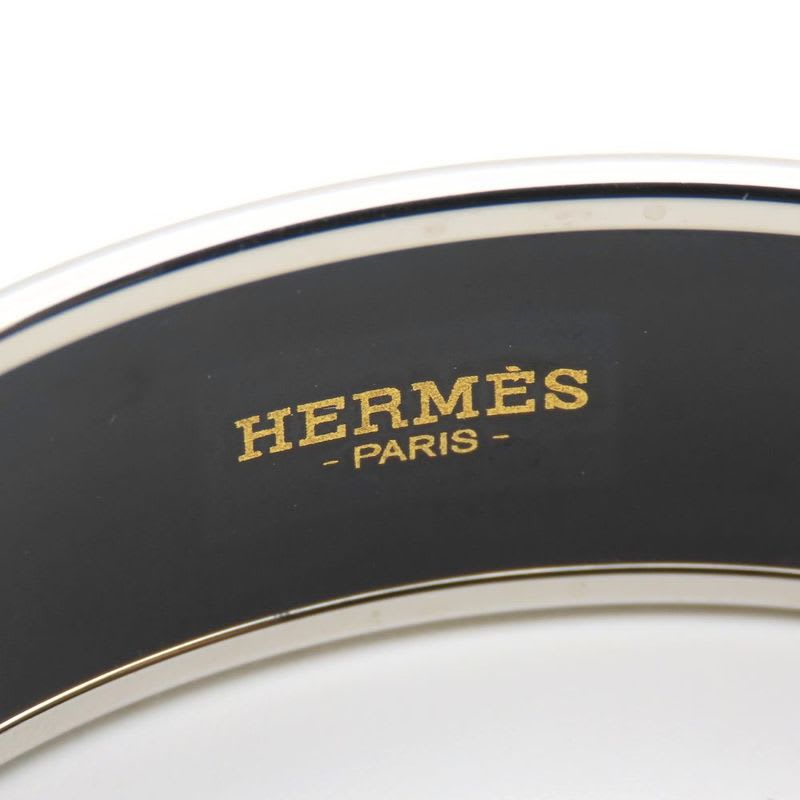 Hermes Bangle Enamel GM Metal Purple Silver Cloisonne Belt Dot — view 7