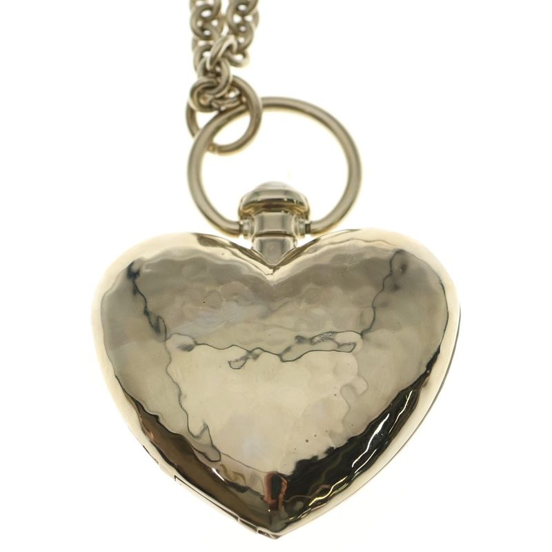 Chanel Faux Pearl Heart Locket Pendant Gold — view 4
