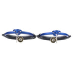 Hermes Loop Grand Earrings PM Aluminum Navy — view 8