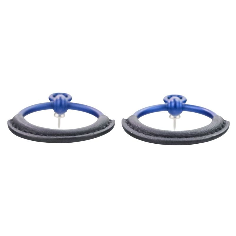 Hermes Loop Grand Earrings PM Aluminum Navy — view 6