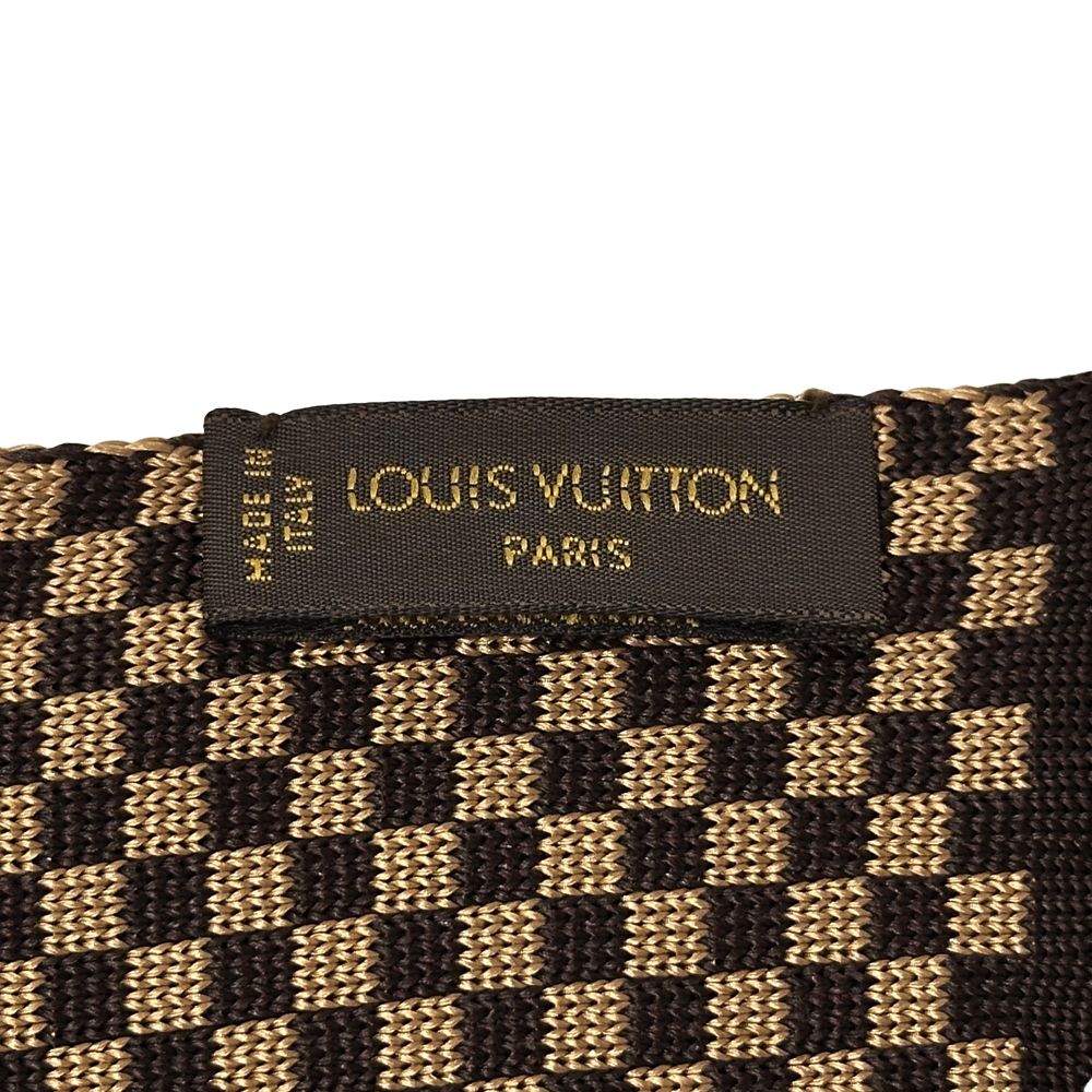 Louis Vuitton Muffler Stole Damier Elshap Smoking Brown Smart Check Scarf — view 3