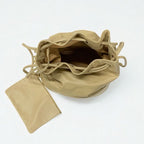 Chanel Bag Shoulder Lambskin Beige Gold Pouch Drawstring