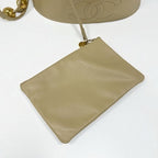 Chanel Bag Shoulder Lambskin Beige Gold Pouch Drawstring