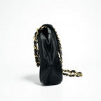Chanel Bag Shoulder Lambskin Black Gold Quilted Chain — view 3