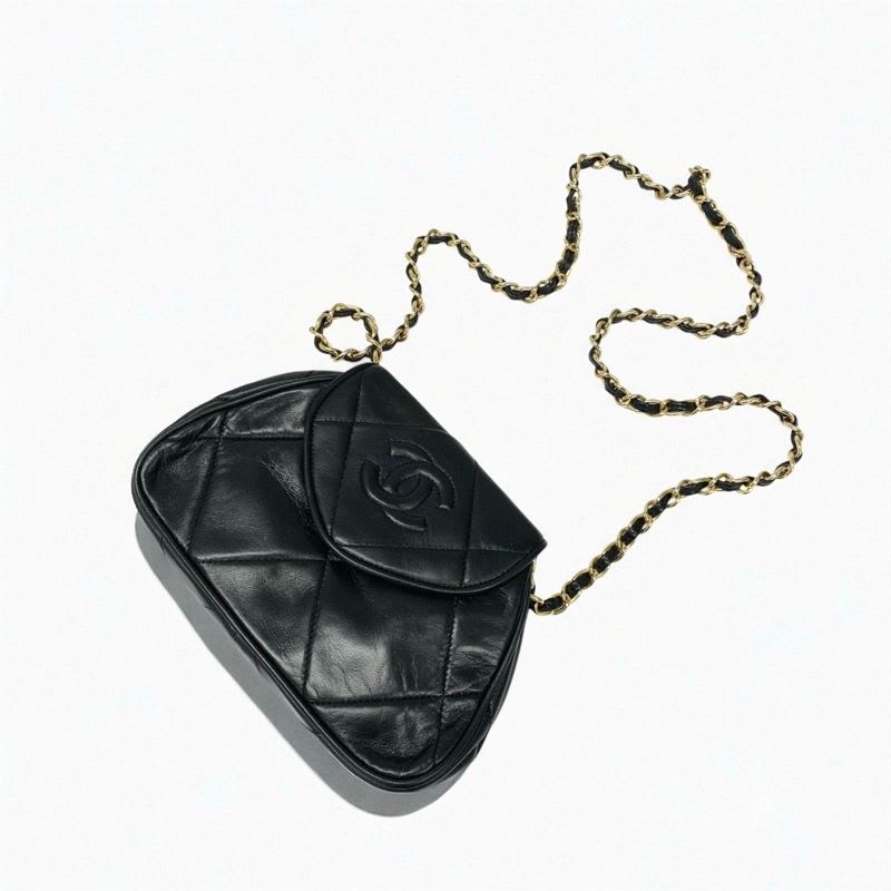 Chanel Bag Shoulder Lambskin Black Gold Quilted Chain — view 7