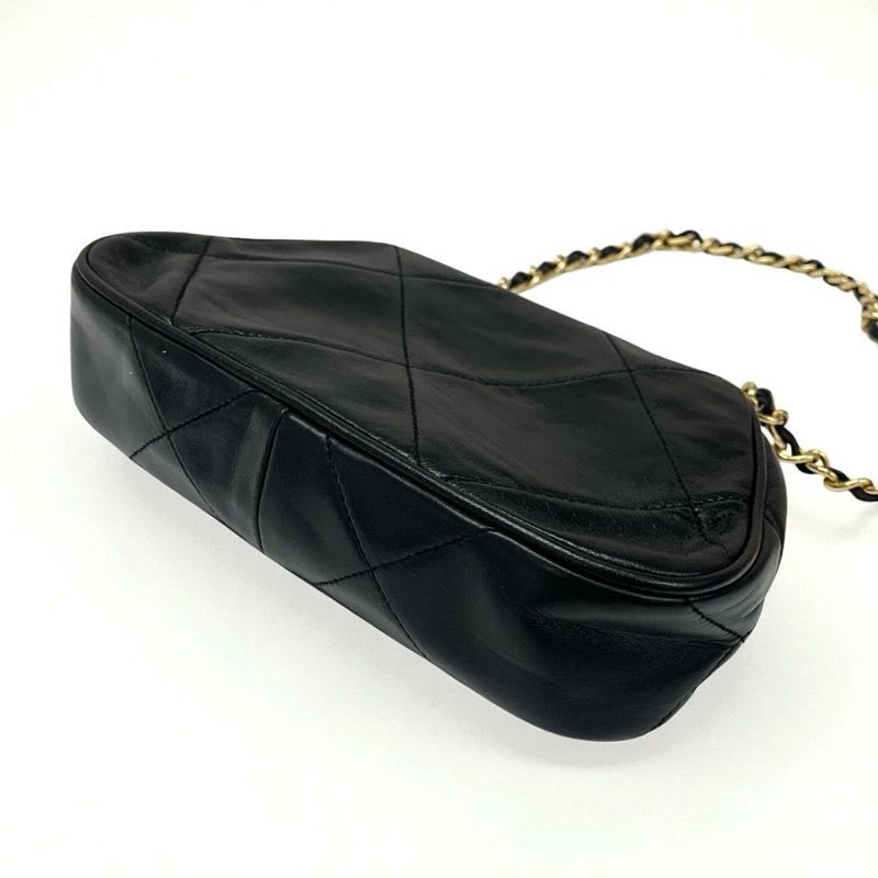 Chanel Bag Shoulder Lambskin Black Gold Quilted Chain — view 6