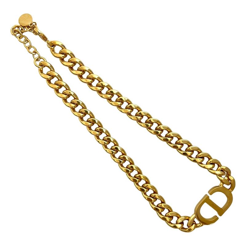 Christian Dior CD Logo Motif GP Chain Necklace Pendant Accessory — view 6