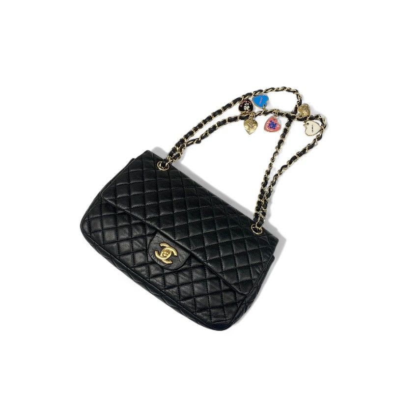 Chanel Bag Shoulder Black Gold Quilted Single Flap Double Chain — view 6