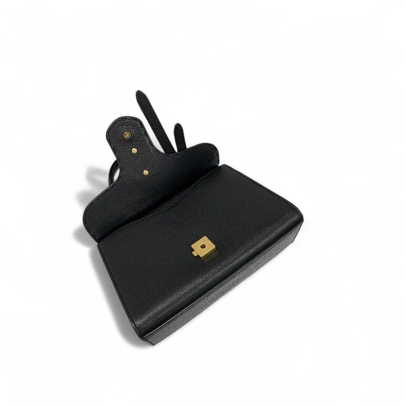 Gucci Bag Shoulder Black Gold GG Marmont Mini Top Handle 2-Way Handbag