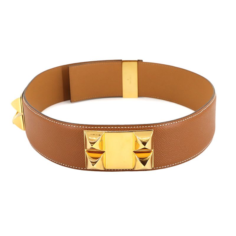 Hermes Collier de Chien Medor Belt Courchevel Epson Gold 65 — view 4