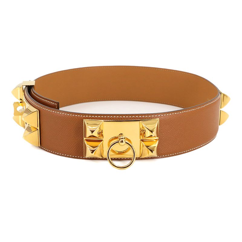Hermes Collier de Chien Medor Belt Courchevel Epson Gold 65 — view 5