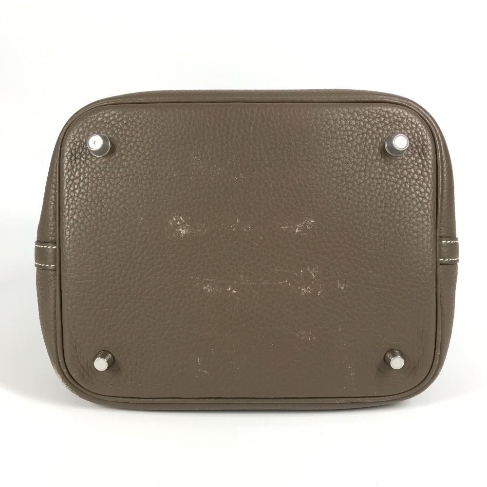 Hermes Handbag Picotin Lock Mm 22 Taurillon Clemence Etoupe Gray — view 6