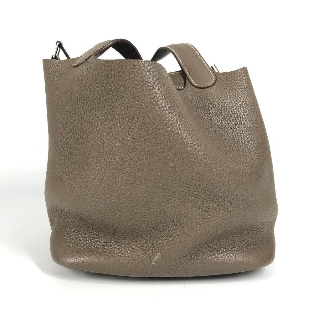 Hermes Handbag Picotin Lock Mm 22 Taurillon Clemence Etoupe Gray — view 4