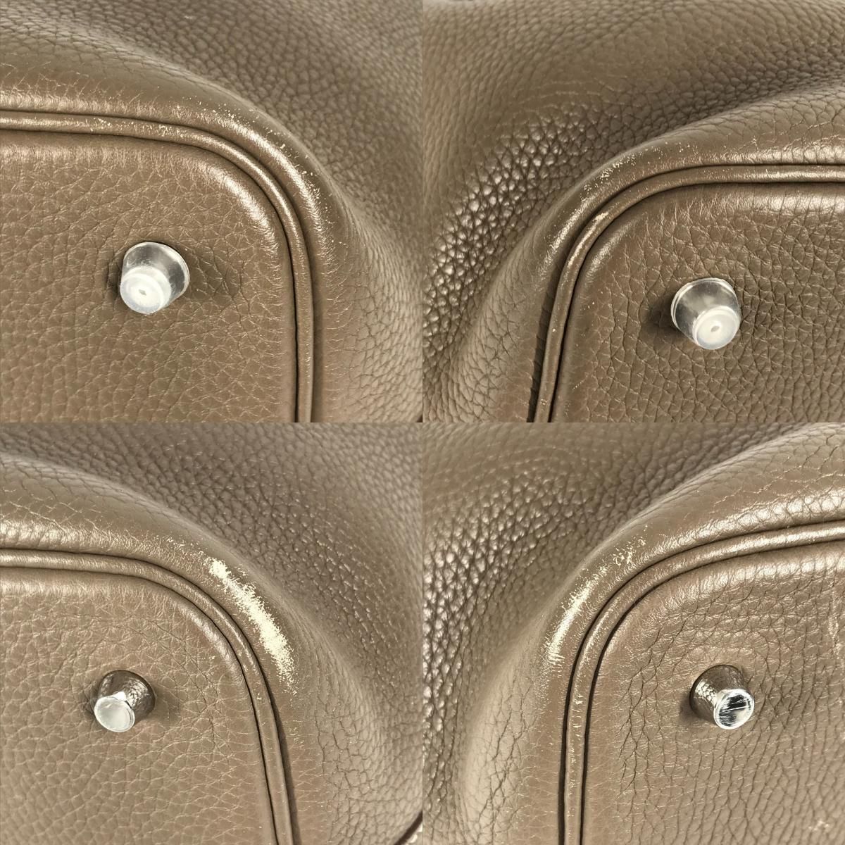 Hermes Handbag Picotin Lock Mm 22 Taurillon Clemence Etoupe Gray — view 7