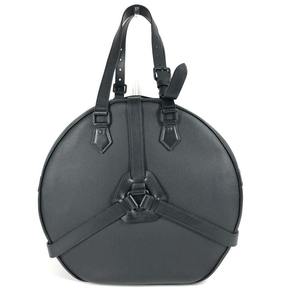Louis Vuitton Shoulder Bag Soft Hat Trunk Taiga Leather Ardoise Black — view 2