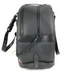 Louis Vuitton Shoulder Bag Soft Hat Trunk Taiga Leather Ardoise Black — view 4