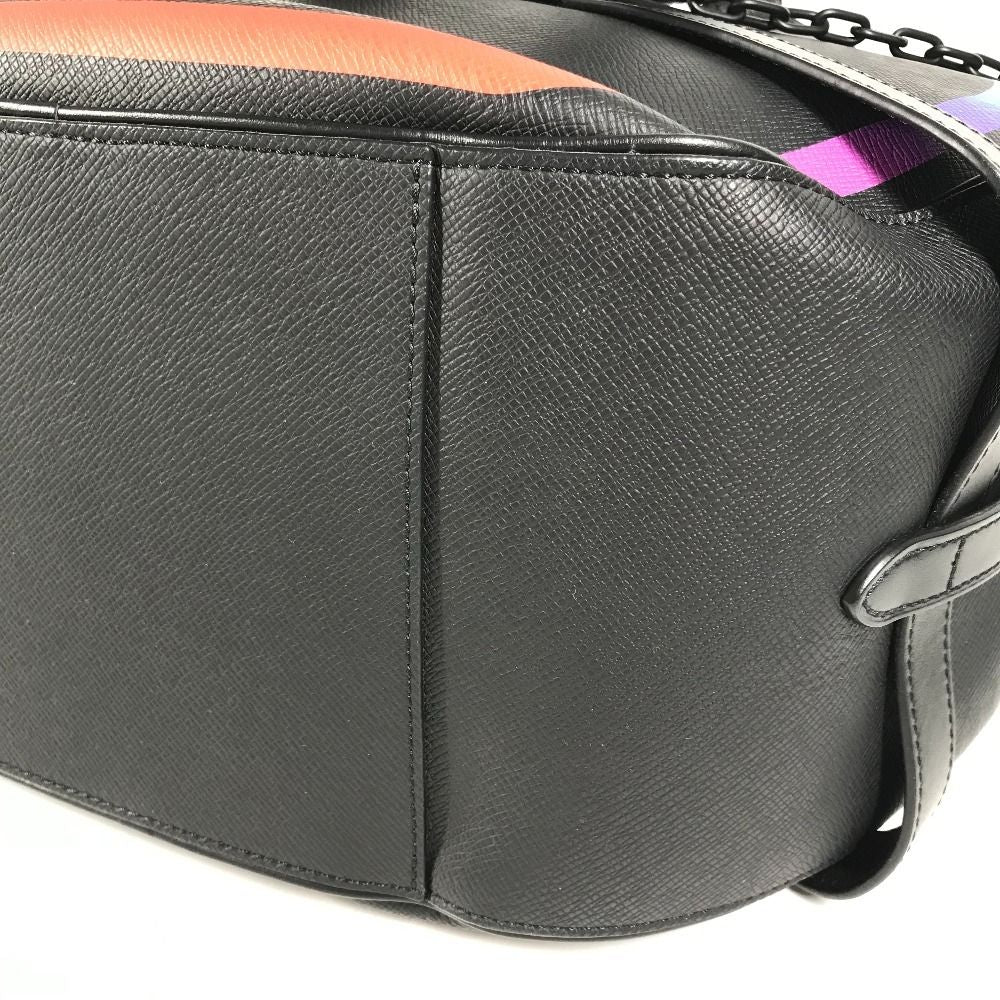 Louis Vuitton Shoulder Bag Soft Hat Trunk Taiga Leather Ardoise Black — view 6