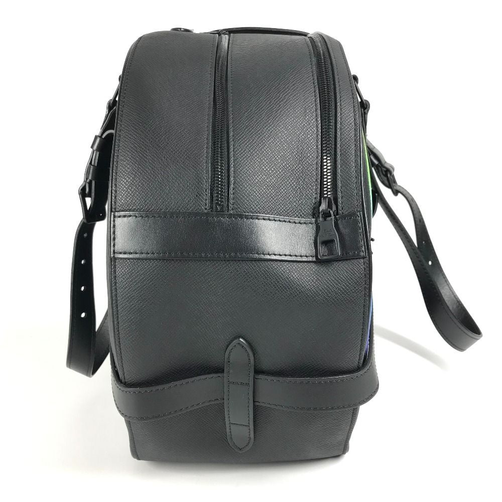 Louis Vuitton Shoulder Bag Soft Hat Trunk Taiga Leather Ardoise Black — view 3