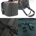 Louis Vuitton Shoulder Bag Soft Hat Trunk Taiga Leather Ardoise Black — view 7
