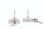 Chanel CC Logo Earrings 05 Pearl Resin Metal — view 3