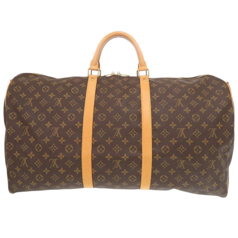 Louis Vuitton Keepall Bandouliere 60 Monogram Brown Boston Bag 0950