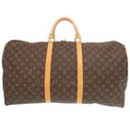 Louis Vuitton Keepall Bandouliere 60 Monogram Brown Boston Bag 0950