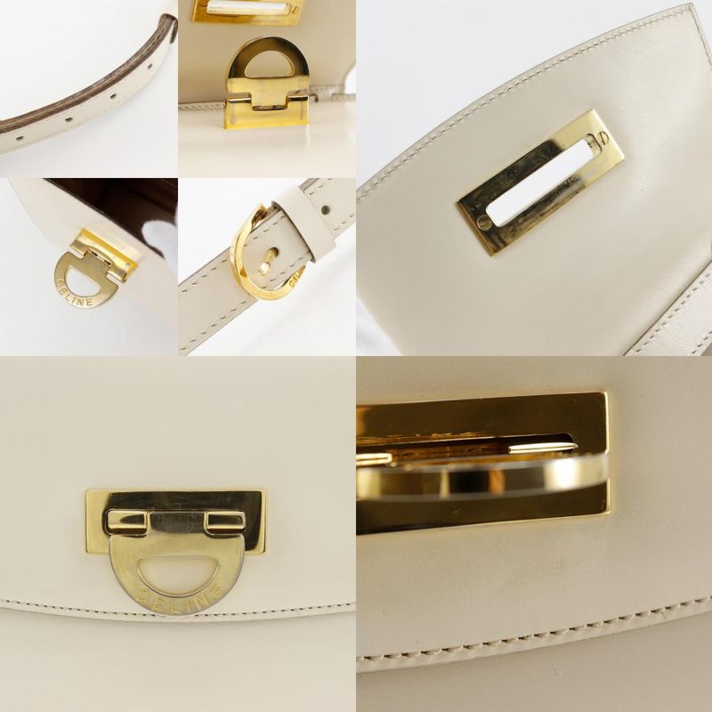 Celine 2-Way Shoulder Vintage Calf White Handbag — view 9