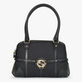 Gucci Interlocking G Handbag Canvas Leather Black Silver