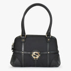 Gucci Interlocking G Handbag Canvas Leather Black Silver